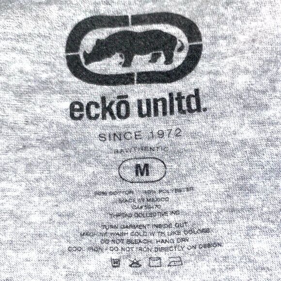 Ecko Unltd Graphic Tee - Gray/Neon Yellow MEDIUM - Picture 3 of 4